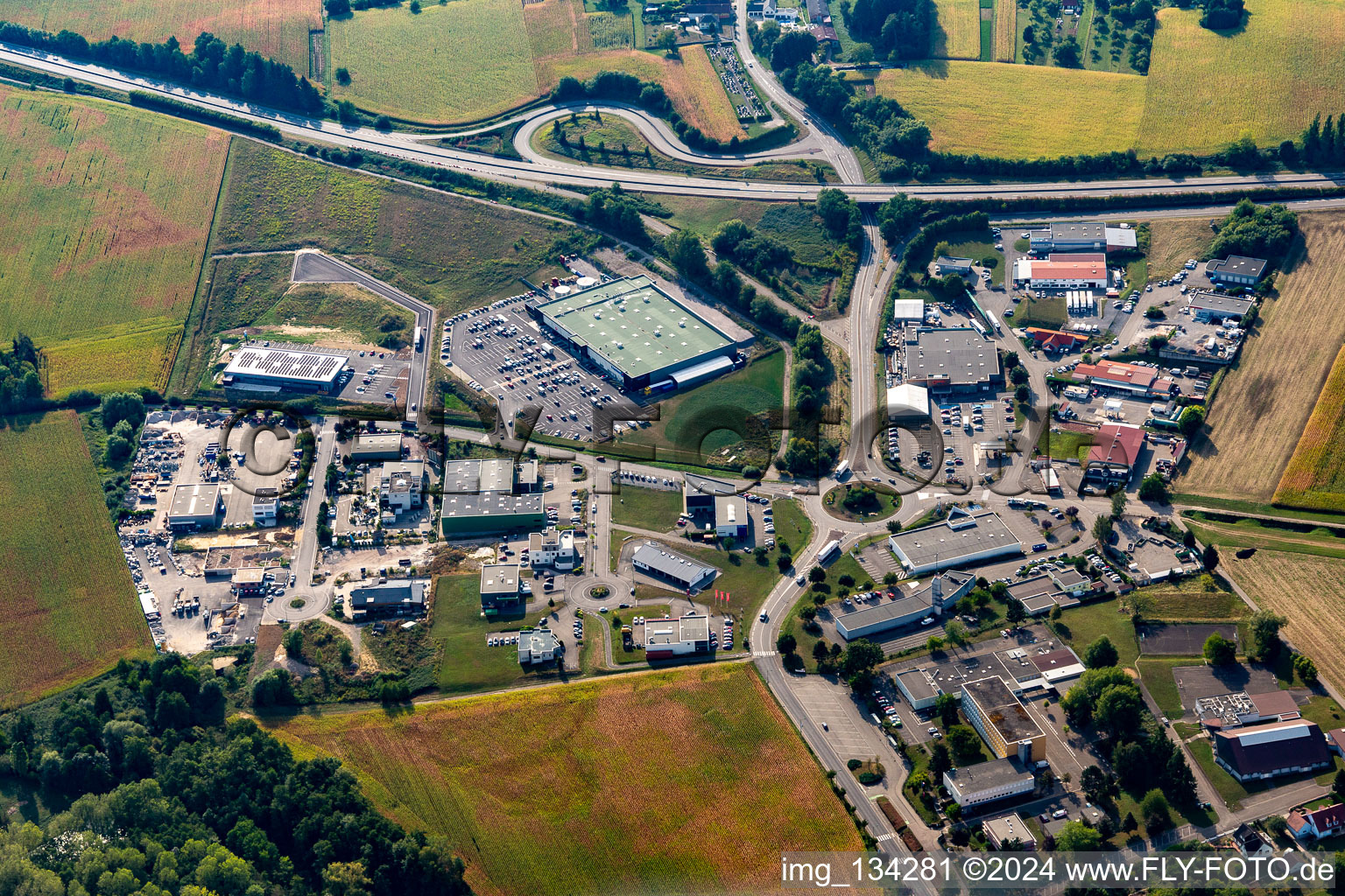 Commercial area in Soultz-sous-Forêts in the state Bas-Rhin, France