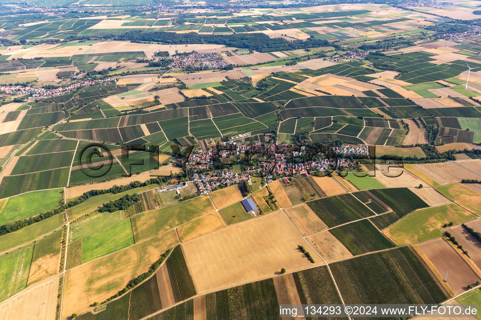 Drone image of Dierbach in the state Rhineland-Palatinate, Germany