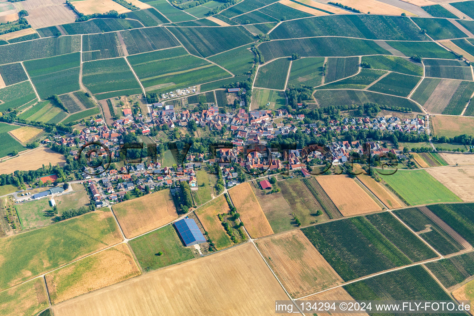 Dierbach in the state Rhineland-Palatinate, Germany from the drone perspective