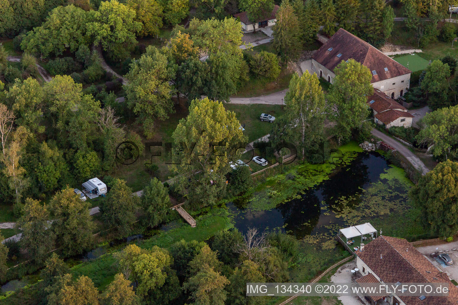 Aerial photograpy of Camping SAS Forge de Sainte Marie in Thonnance-les-Moulins in the state Haute Marne, France