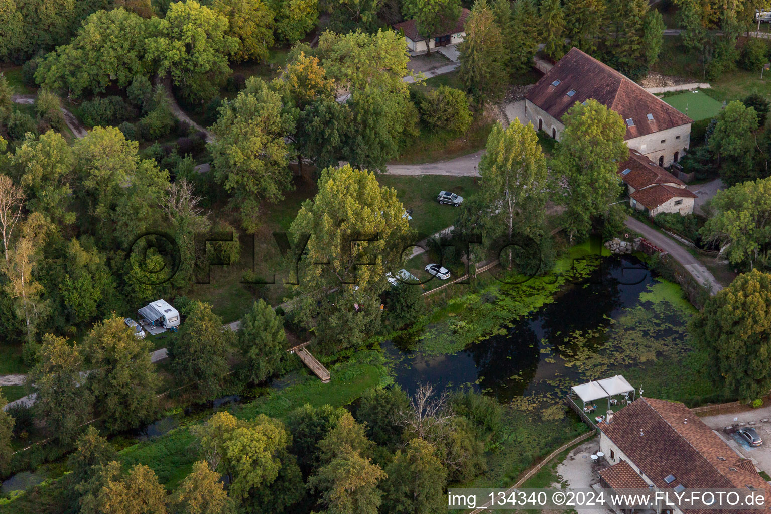 Aerial photograpy of Camping SAS Forge de Sainte Marie in Thonnance-les-Moulins in the state Haute Marne, France