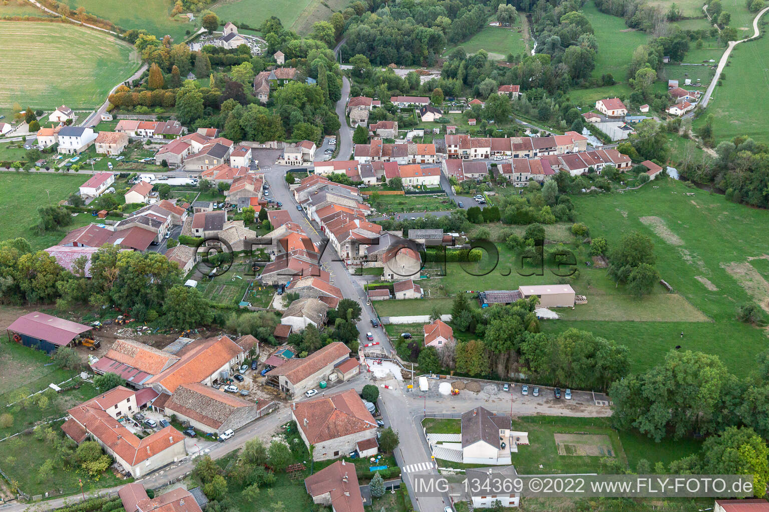 Noncourt-sur-le-Rongeant in the state Haute Marne, France from above