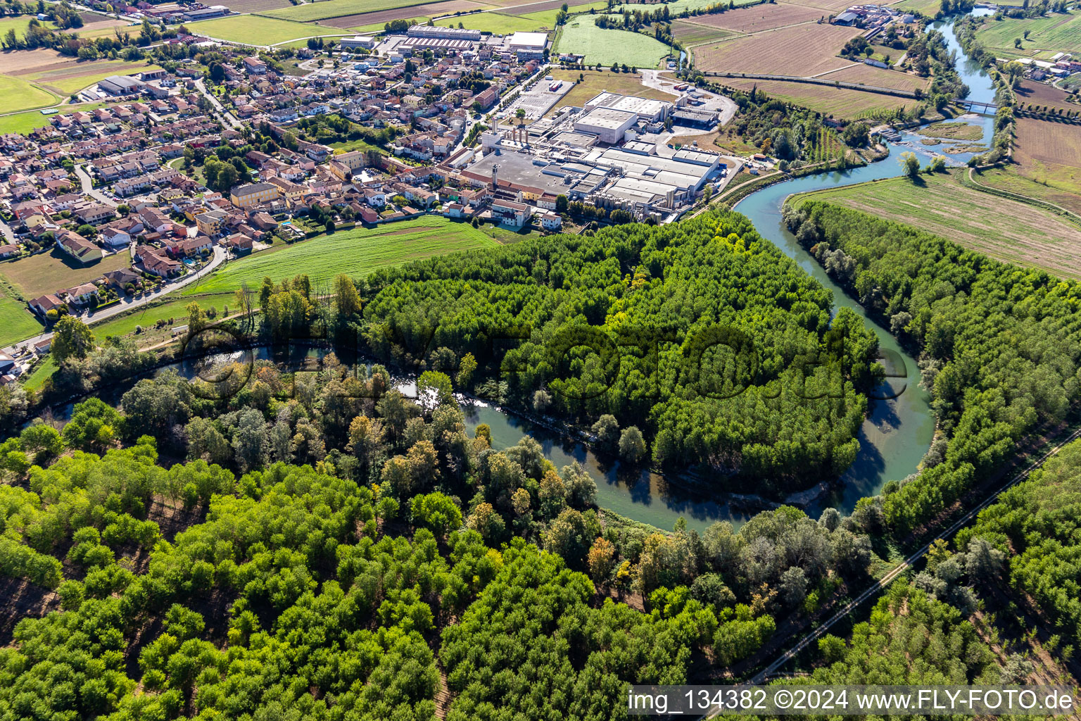 Serio river loop in Casale Cremasco-Vidolasco in the state Cremona, Italy