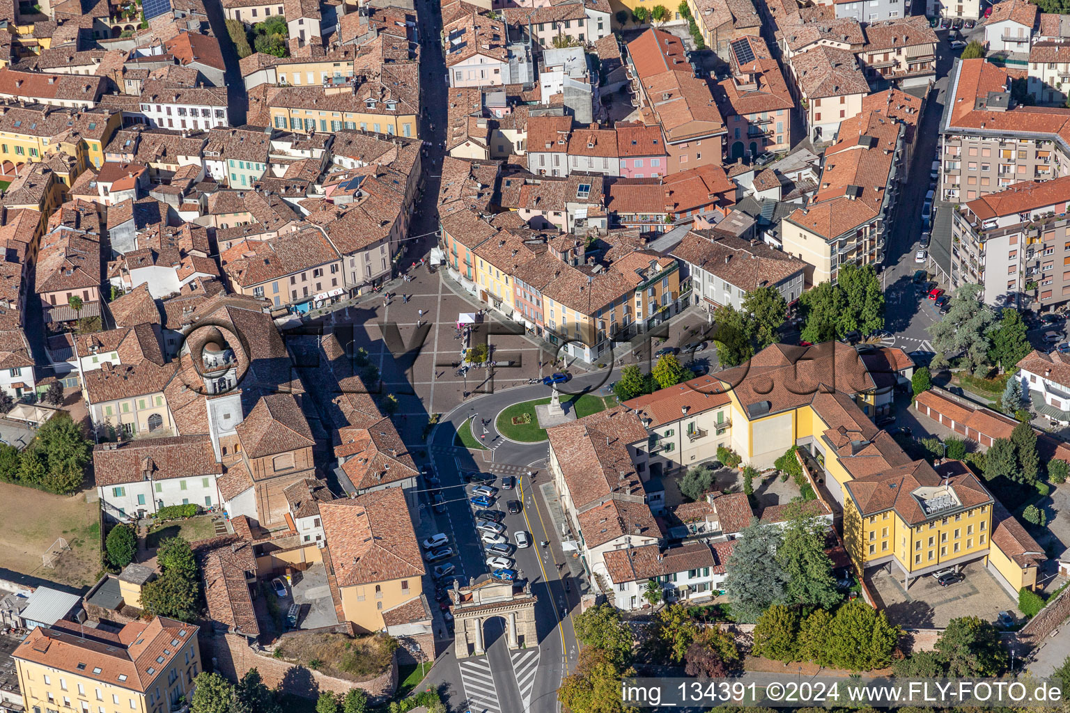 Piazza Garibaldi in Crema in the state Cremona, Italy