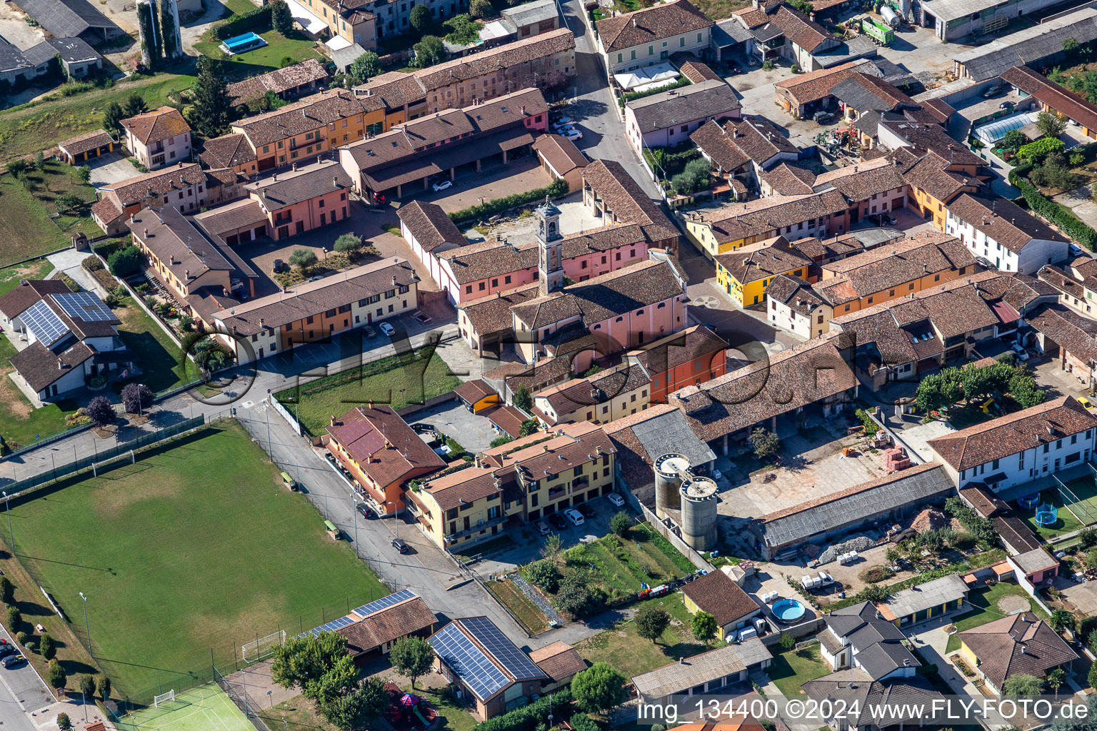 Piazza Trento in Ripalta Guerina in the state Cremona, Italy