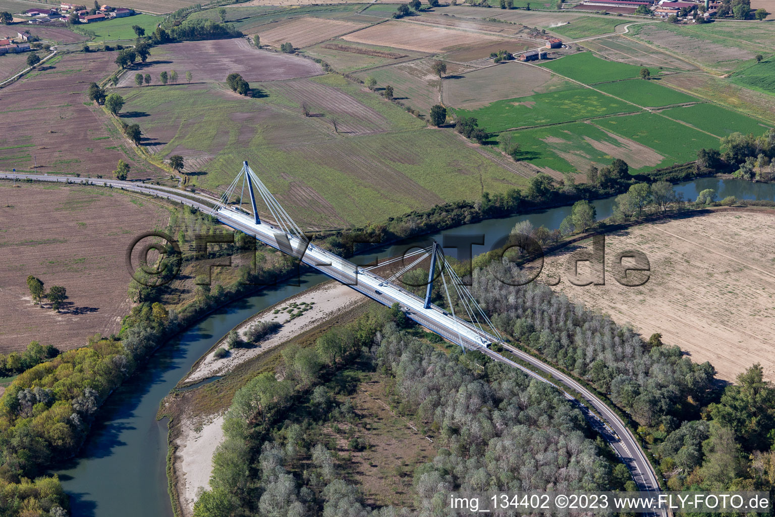 Bridge over the Adda Ponte di Boccaserio in Bertonico in the state Lodi, Italy