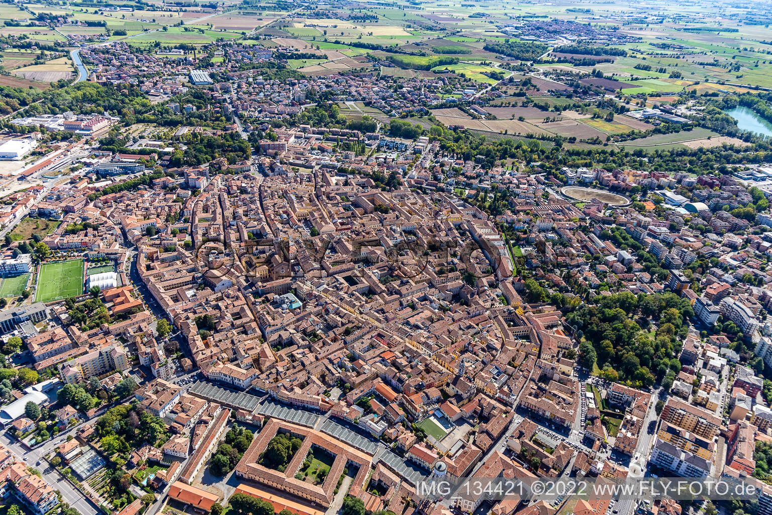 Crema in the state Cremona, Italy out of the air