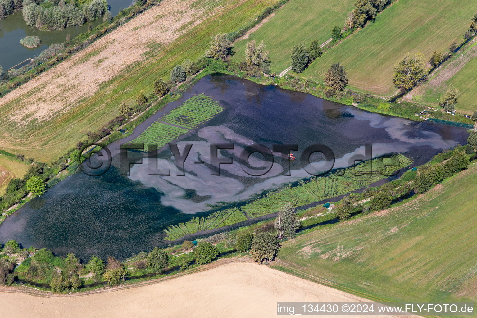 Preparation for rice cultivation near Cremona in Capralba in the state Cremona, Italy