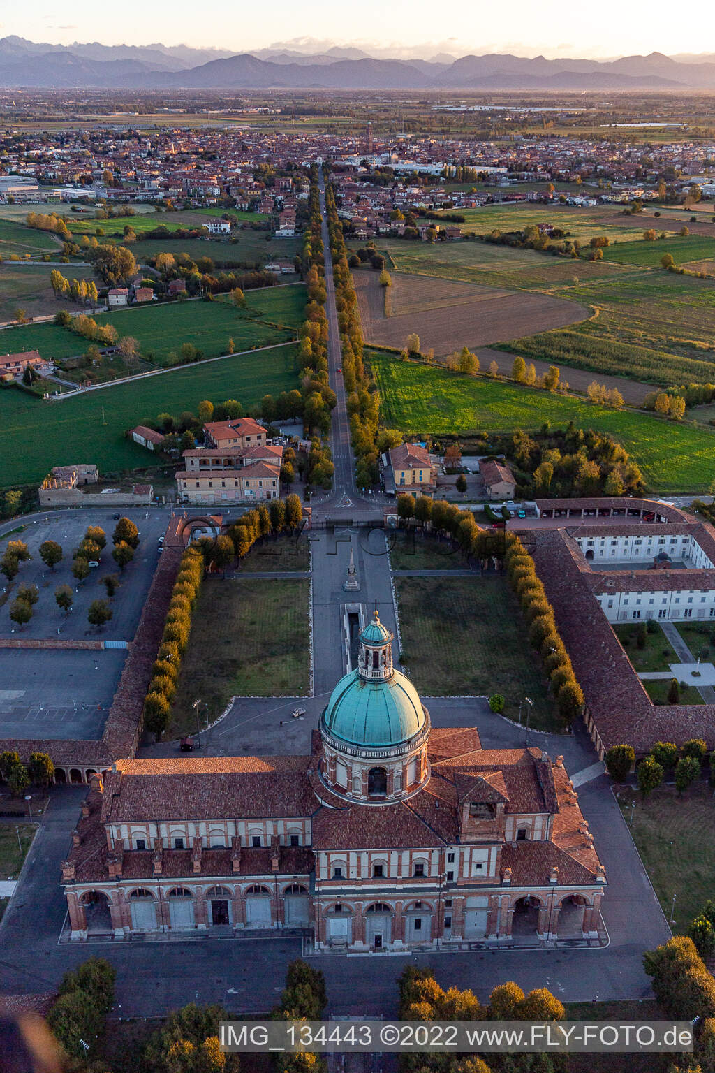 Santa Maria del Fonte Sanctuary from the plane