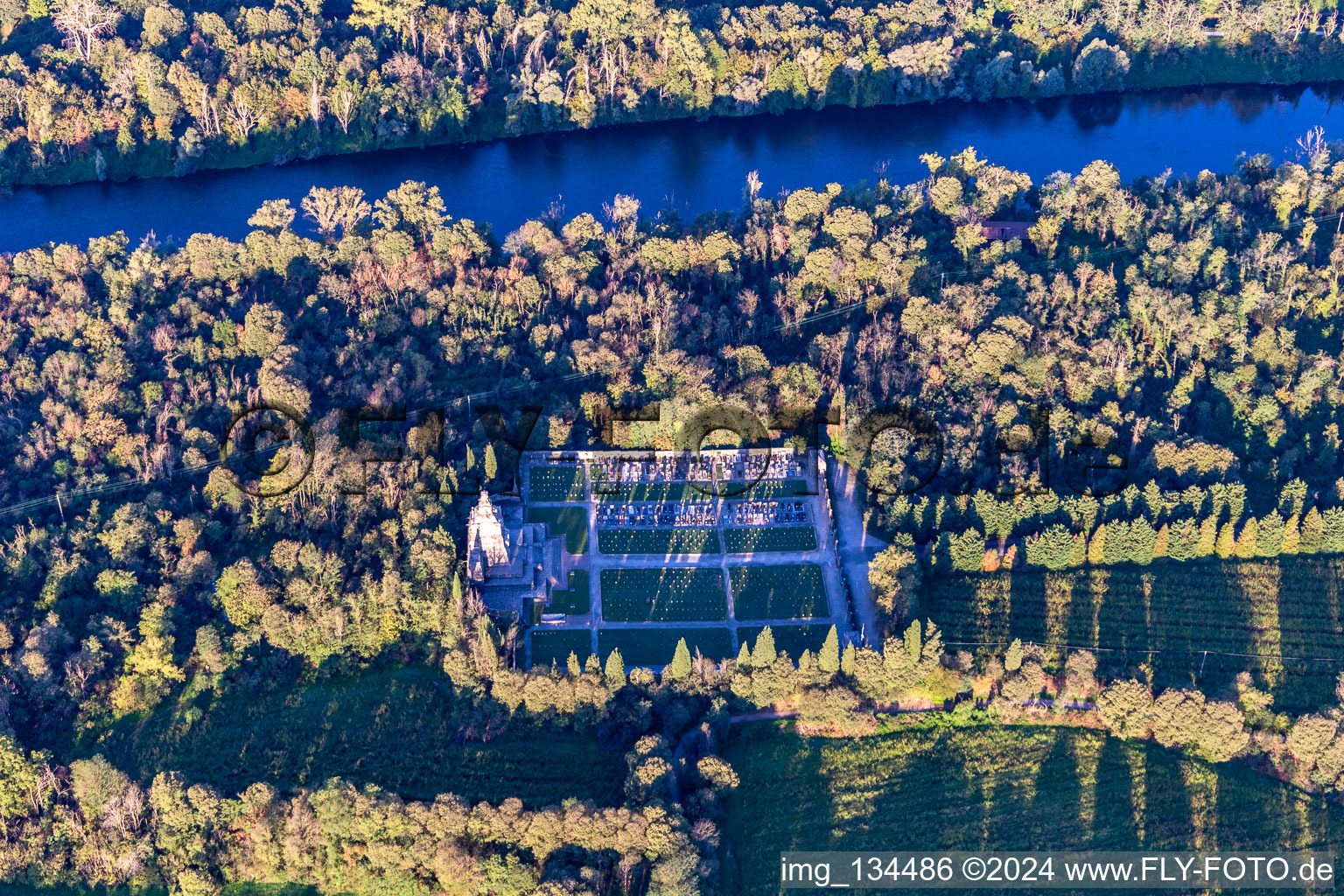 Aerial view of Graveyard of Crespi D'Adda