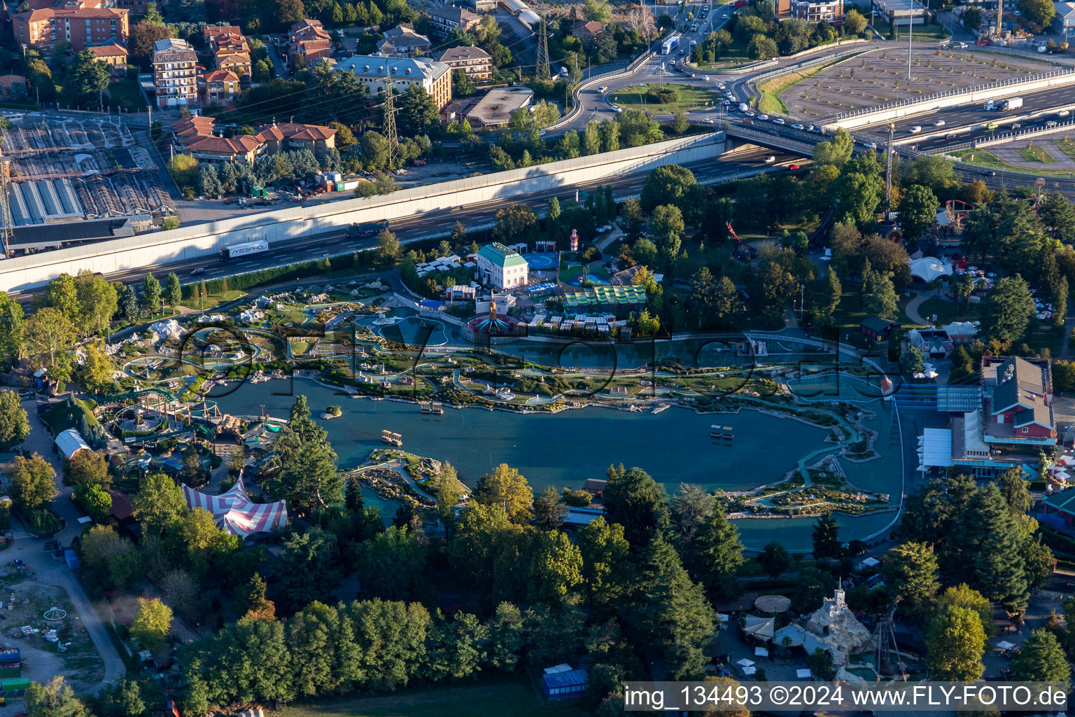 Aerial view of Leolandia in Capriate San Gervasio in the state Bergamo, Italy