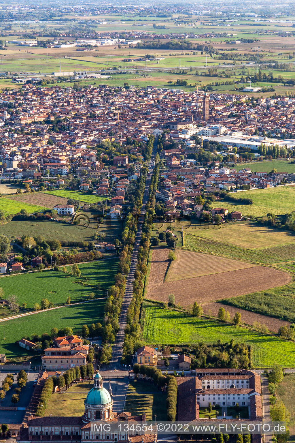 Santa Maria del Fonte Sanctuary viewn from the air