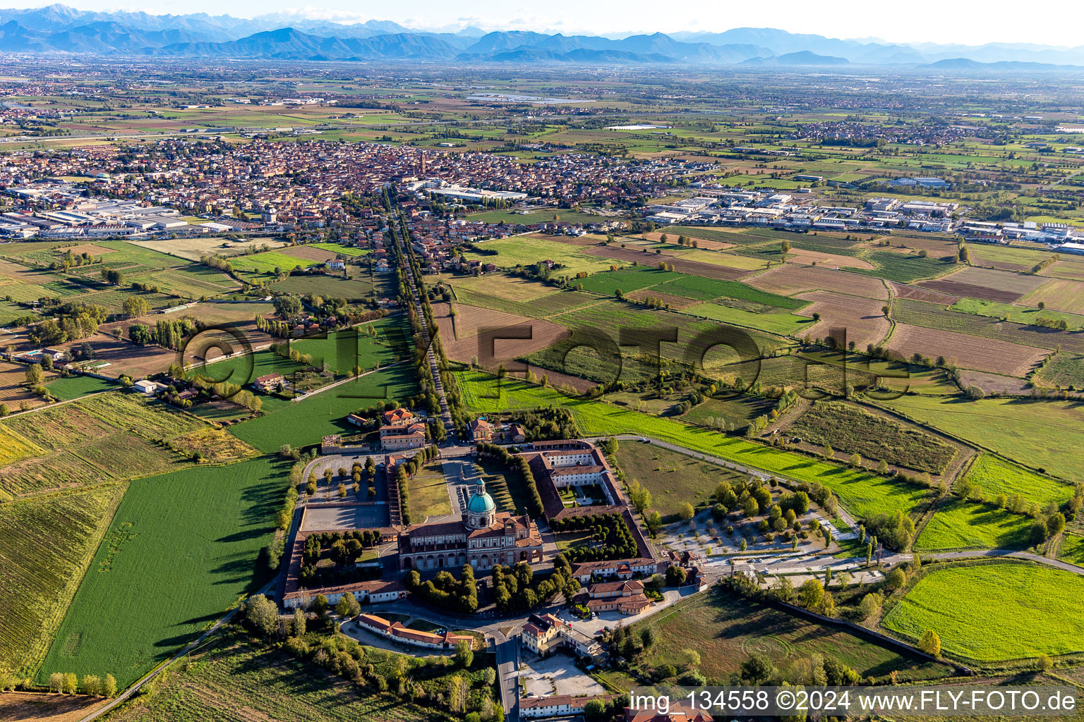 Drone image of Santa Maria del Fonte Sanctuary