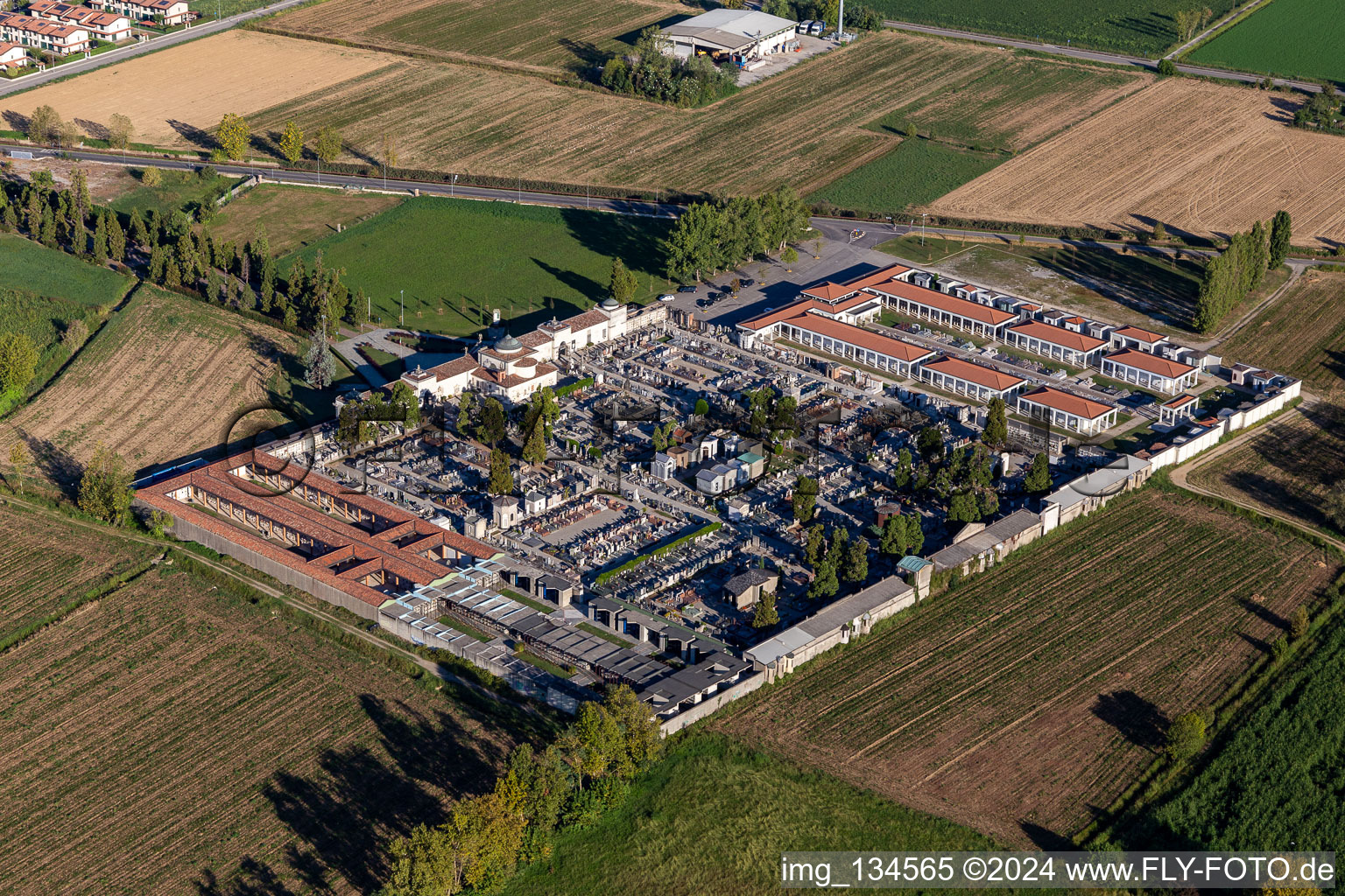 Cemetery of Caravaggio in Caravaggio in the state Bergamo, Italy