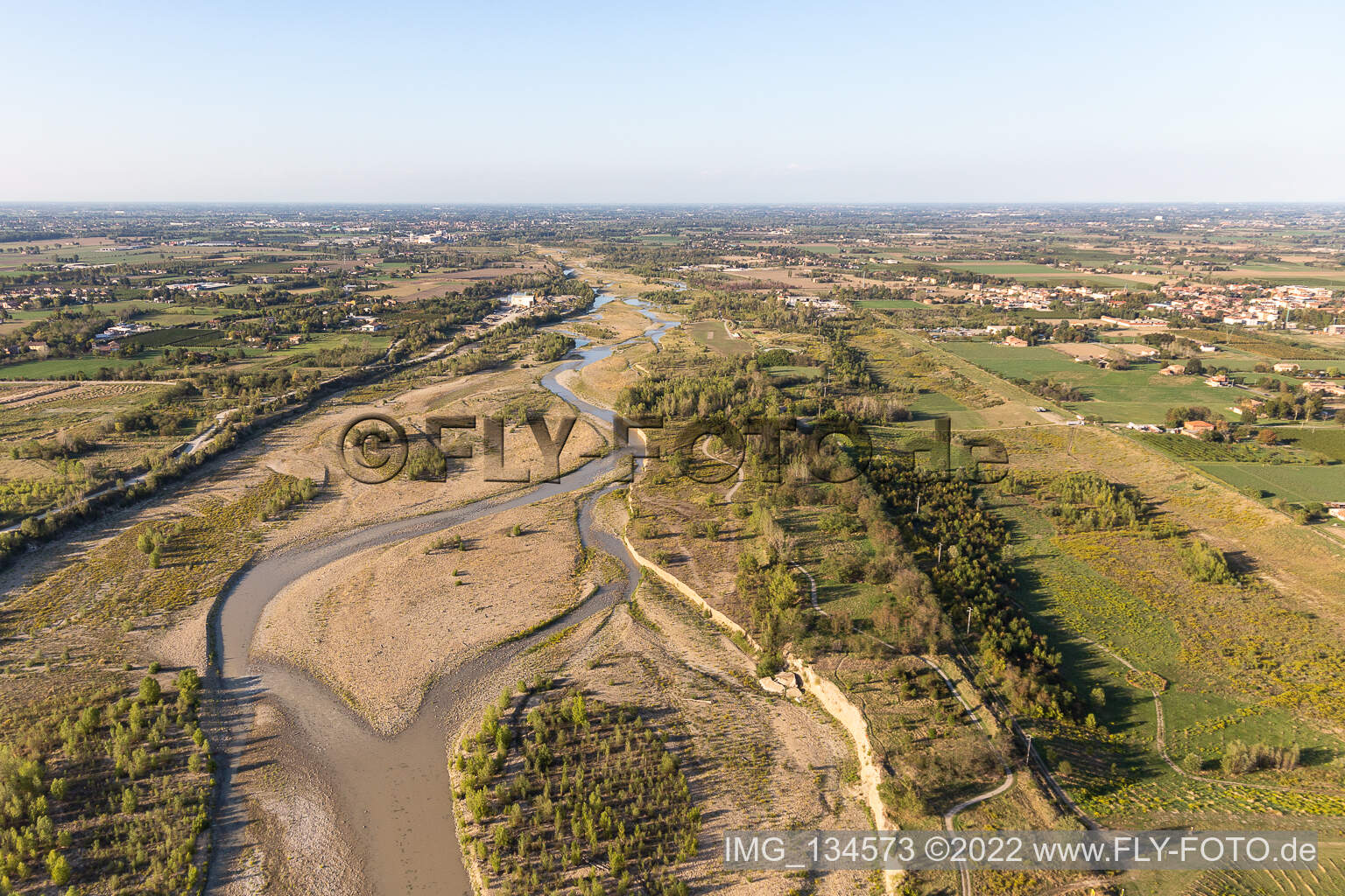 Secchia River in Sassuolo in the state Modena, Italy