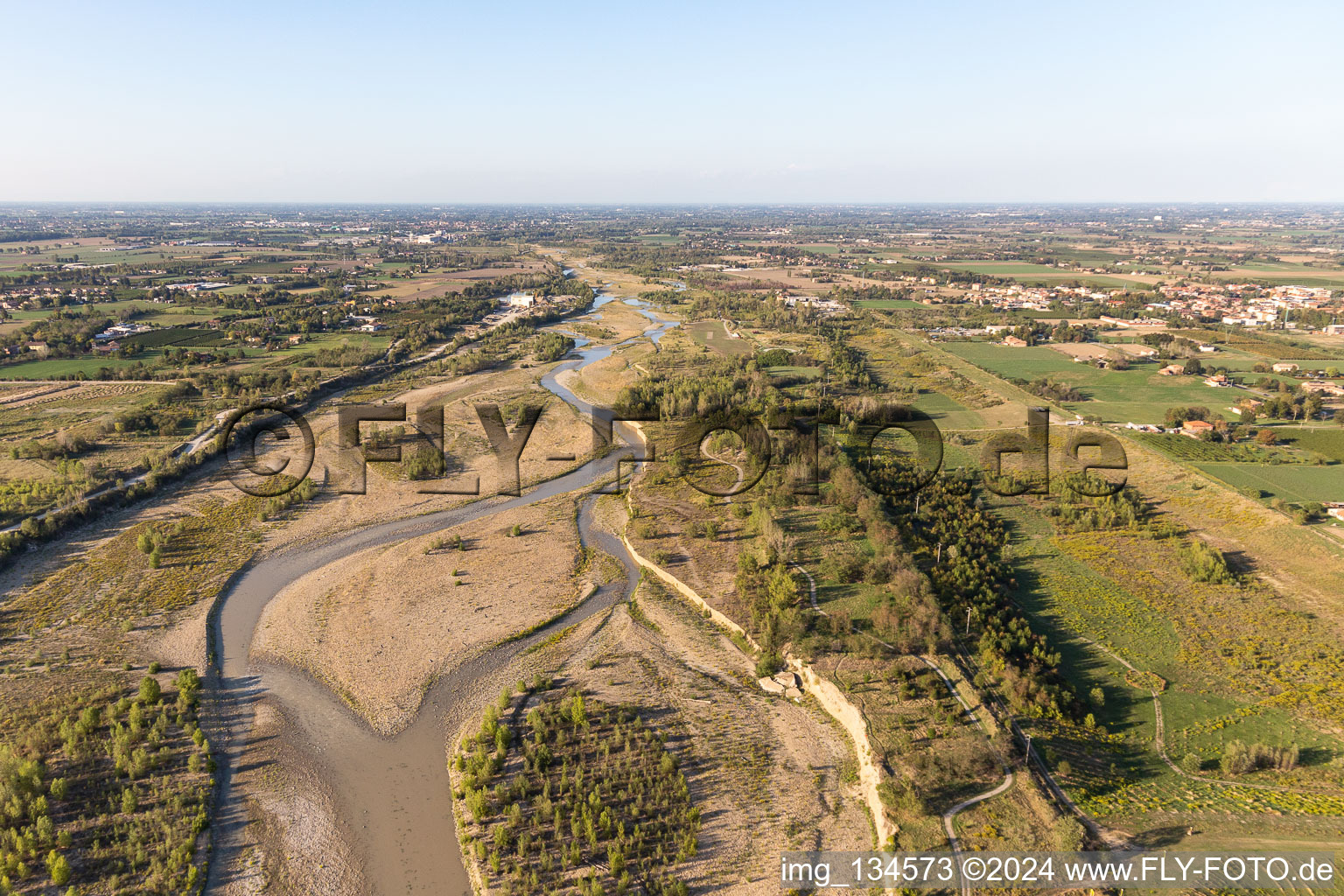 Secchia River in Sassuolo in the state Modena, Italy