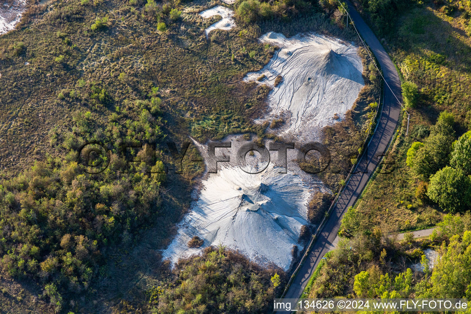 Salse di Nirano Riserva naturale Salse di Nirano in Fiorano Modenese in the state Modena, Italy from above