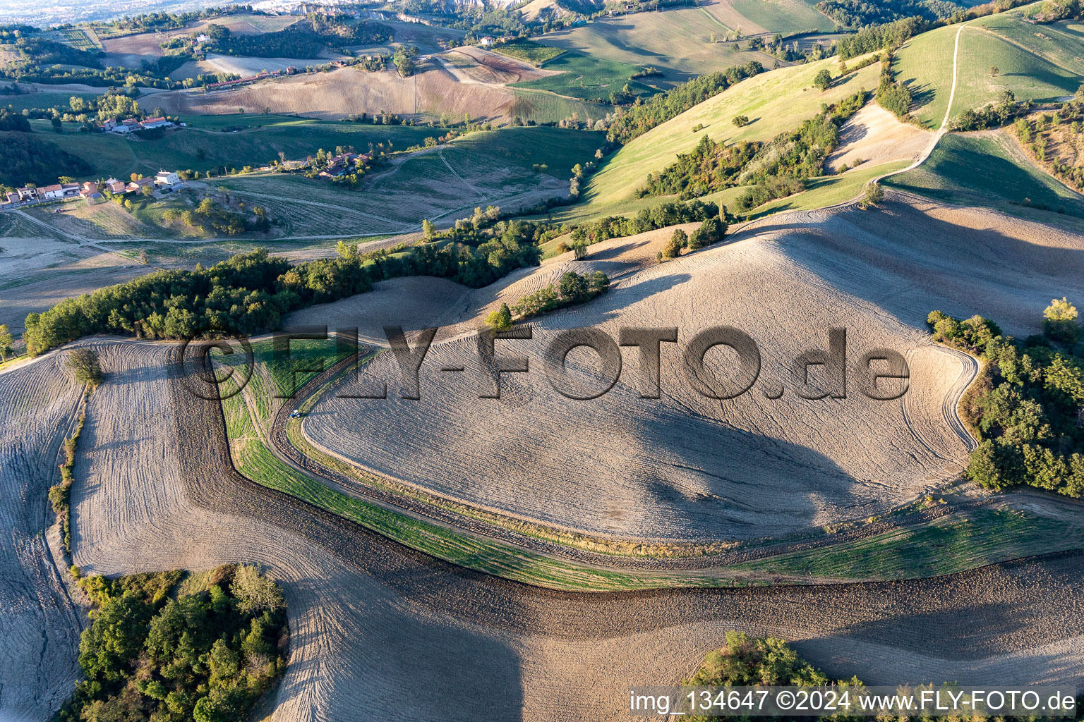 Aerial view of Fiorano Modenese in the state Modena, Italy