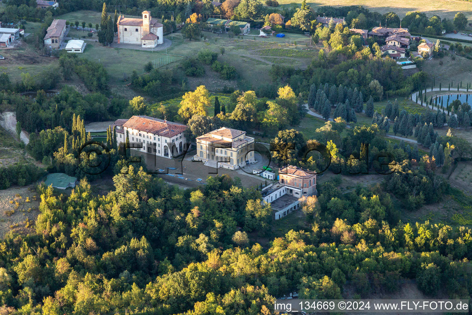 Aerial view of Casalgrande in the state Reggio Emilia, Italy