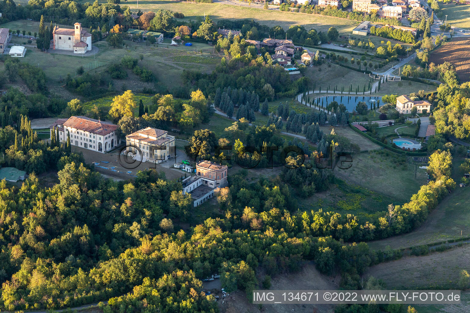 Aerial photograpy of Casalgrande in the state Reggio Emilia, Italy