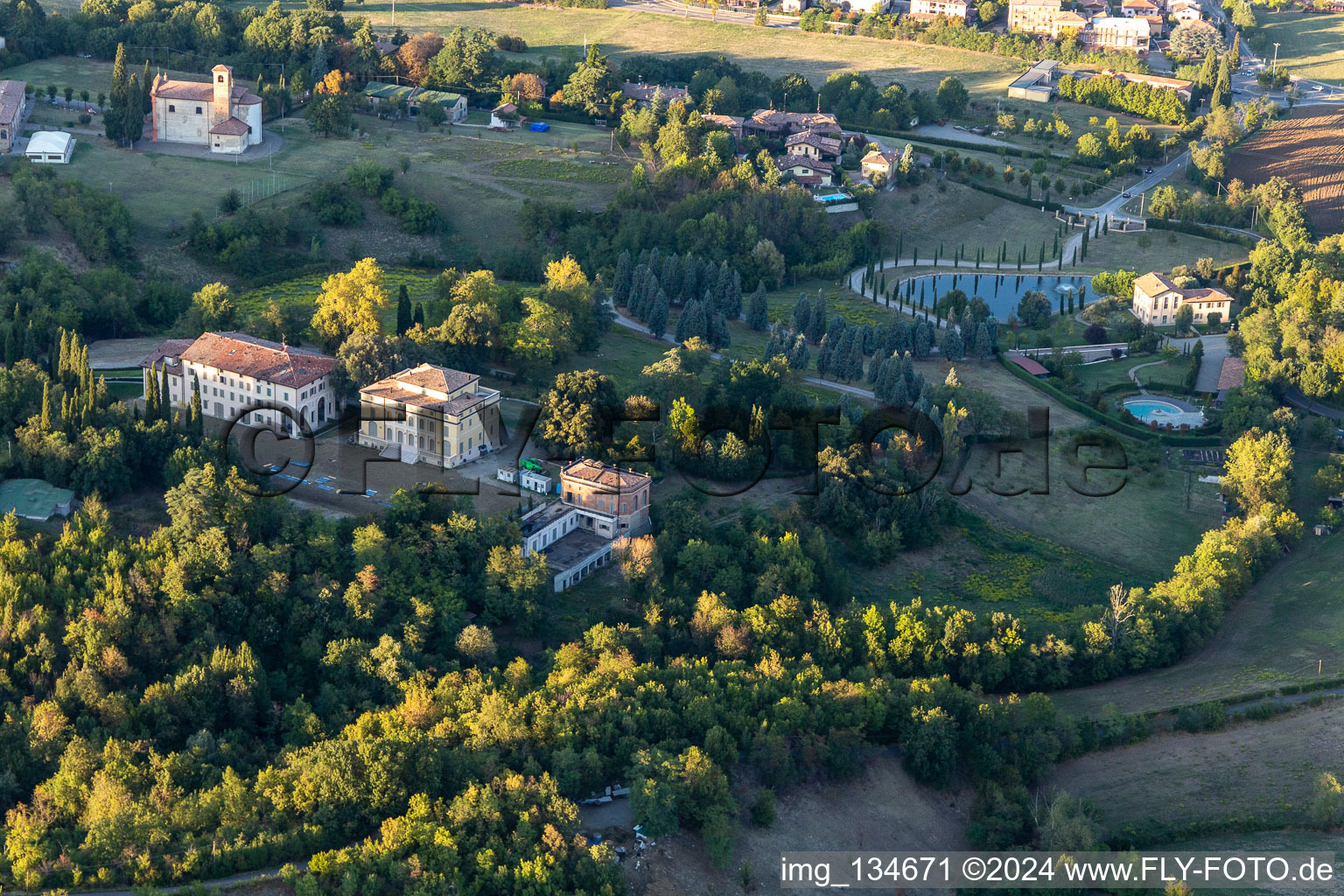 Aerial photograpy of Casalgrande in the state Reggio Emilia, Italy