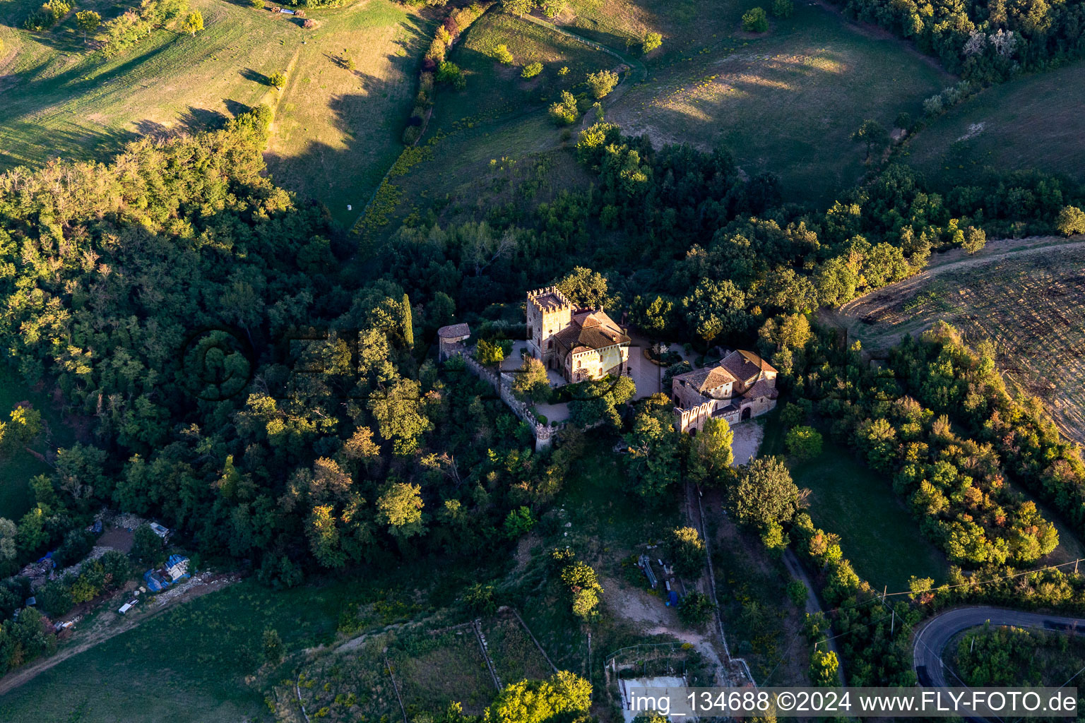 Torricella Castle in Scandiano in the state Reggio Emilia, Italy out of the air