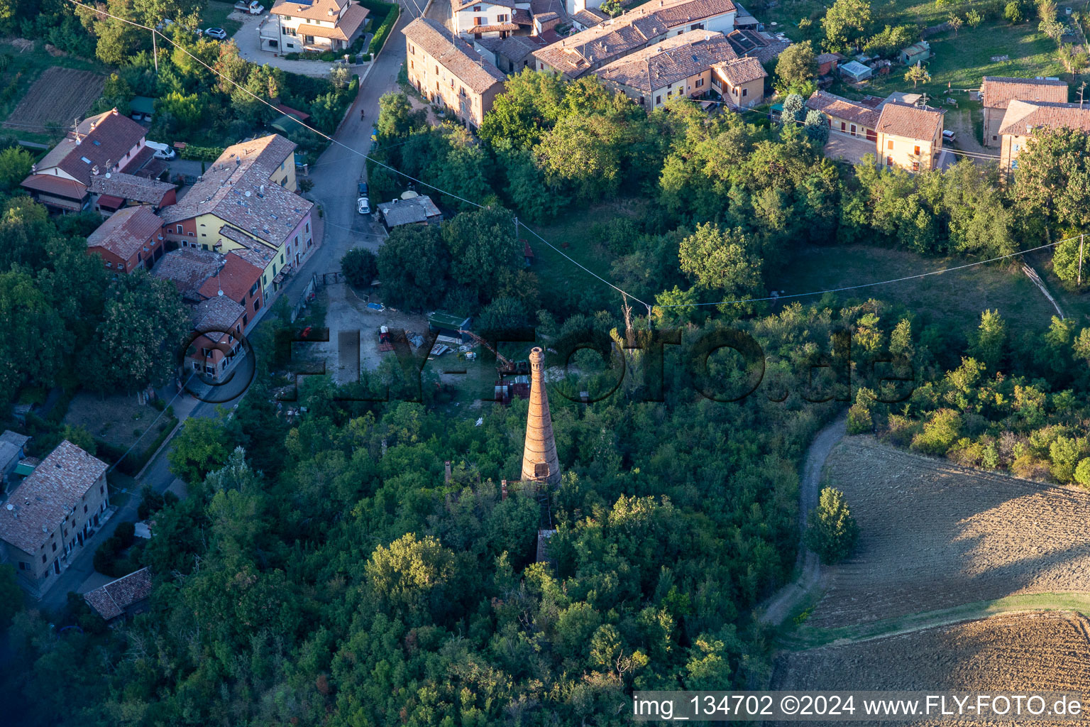 Aerial view of Antique cement kiln in Scandiano in the state Reggio Emilia, Italy