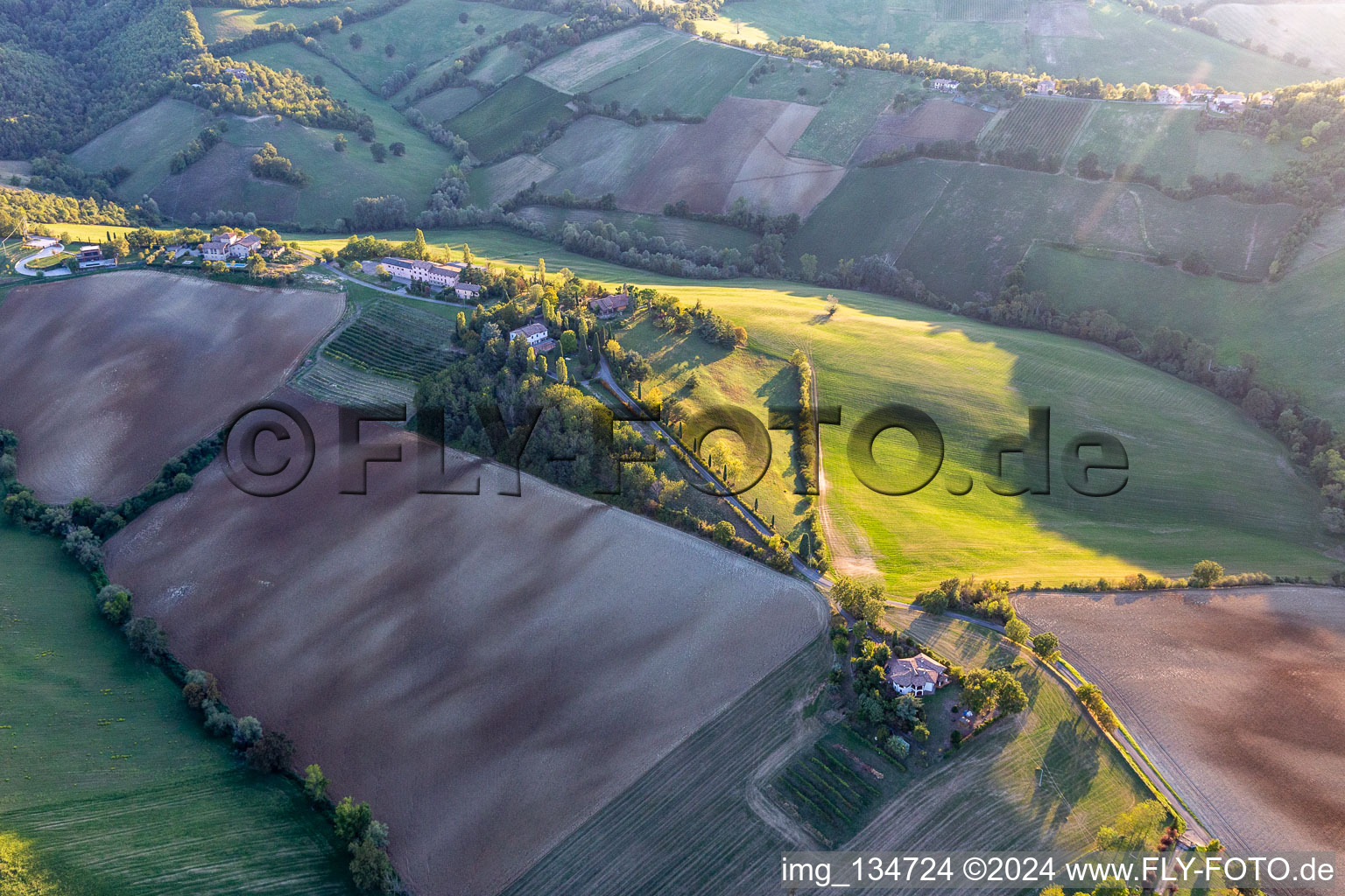 Aerial view of Albinaea in Albinea in the state Reggio Emilia, Italy