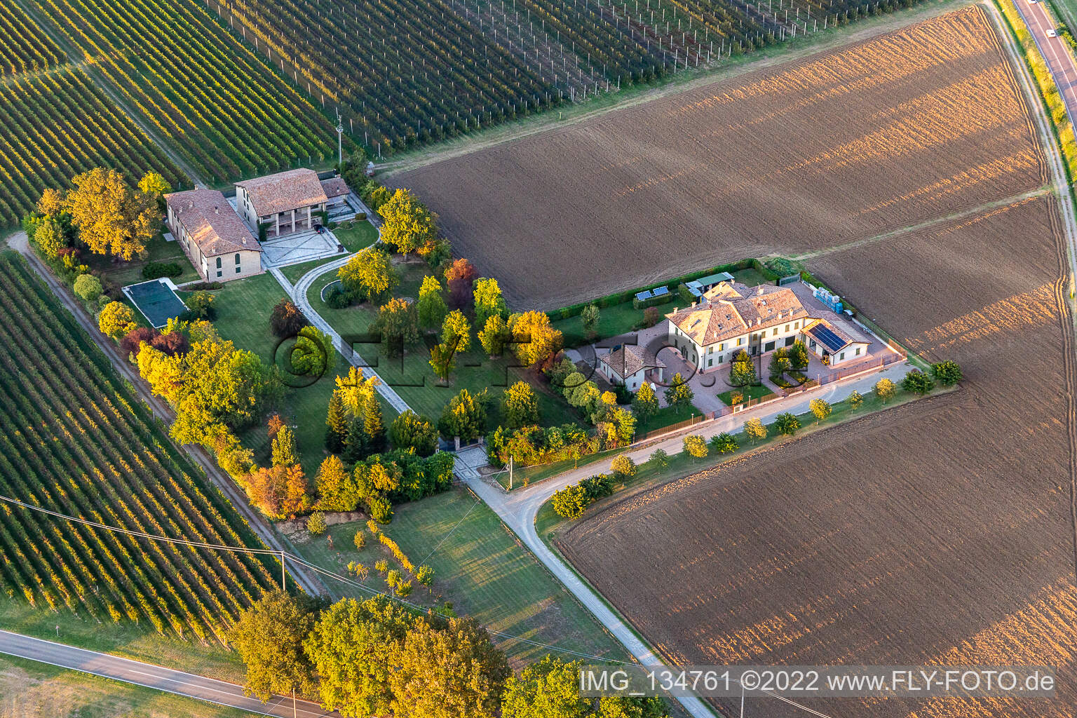 Aerial photograpy of Scandiano in the state Reggio Emilia, Italy