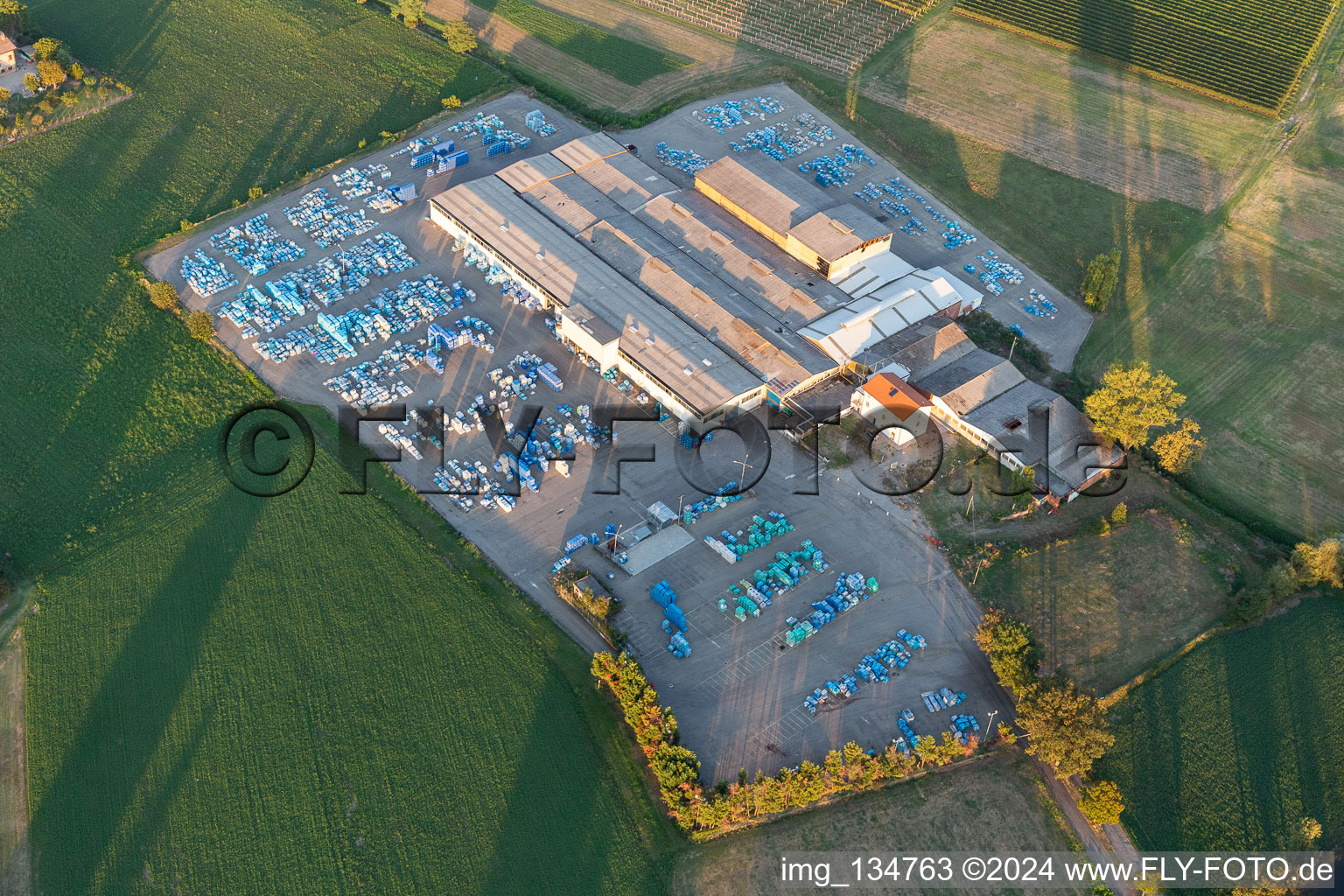 Aerial view of Logician srl in Scandiano in the state Reggio Emilia, Italy