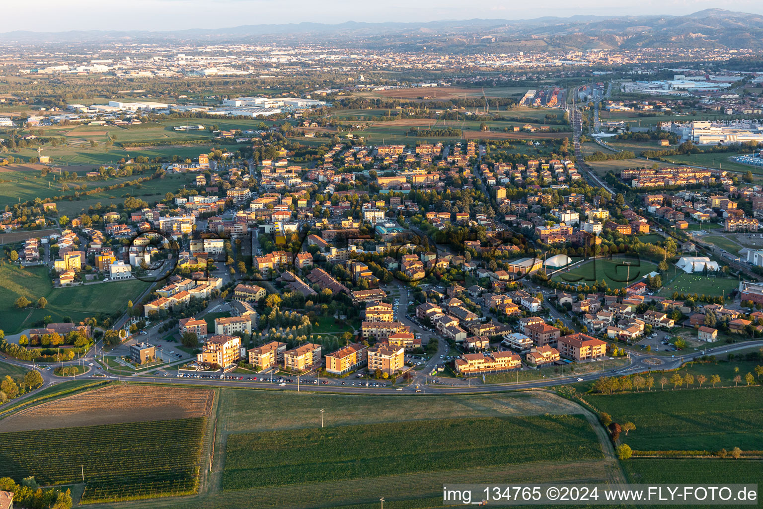 Casalgrande in the state Reggio Emilia, Italy out of the air