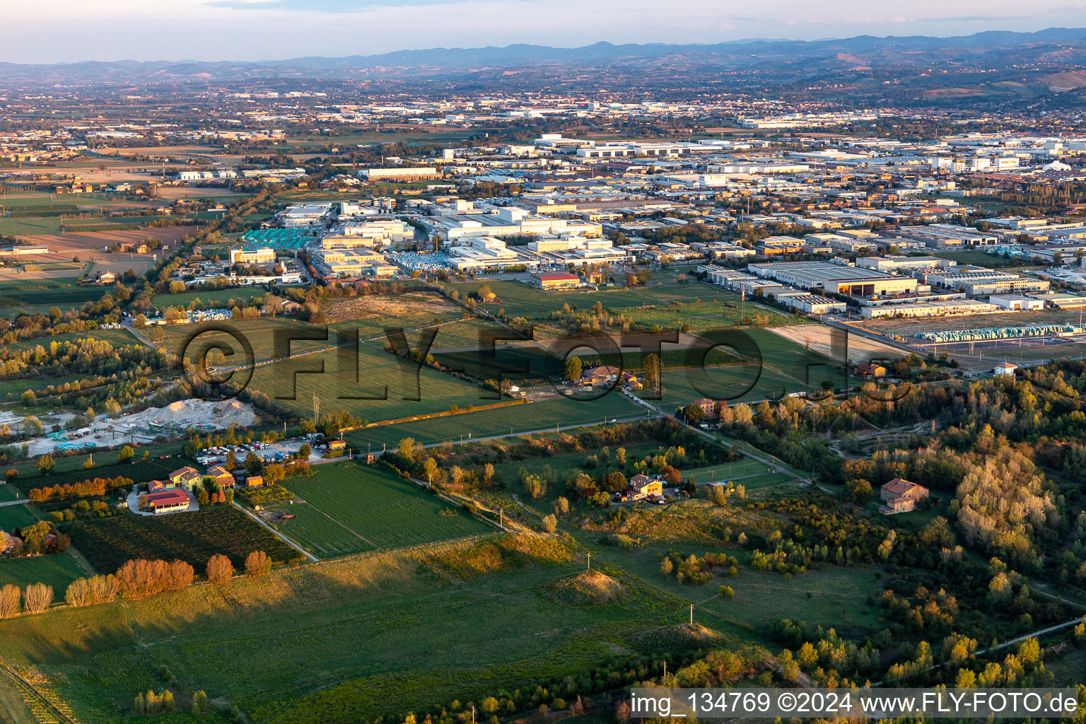 Aerial view of Sassuolo in the state Modena, Italy