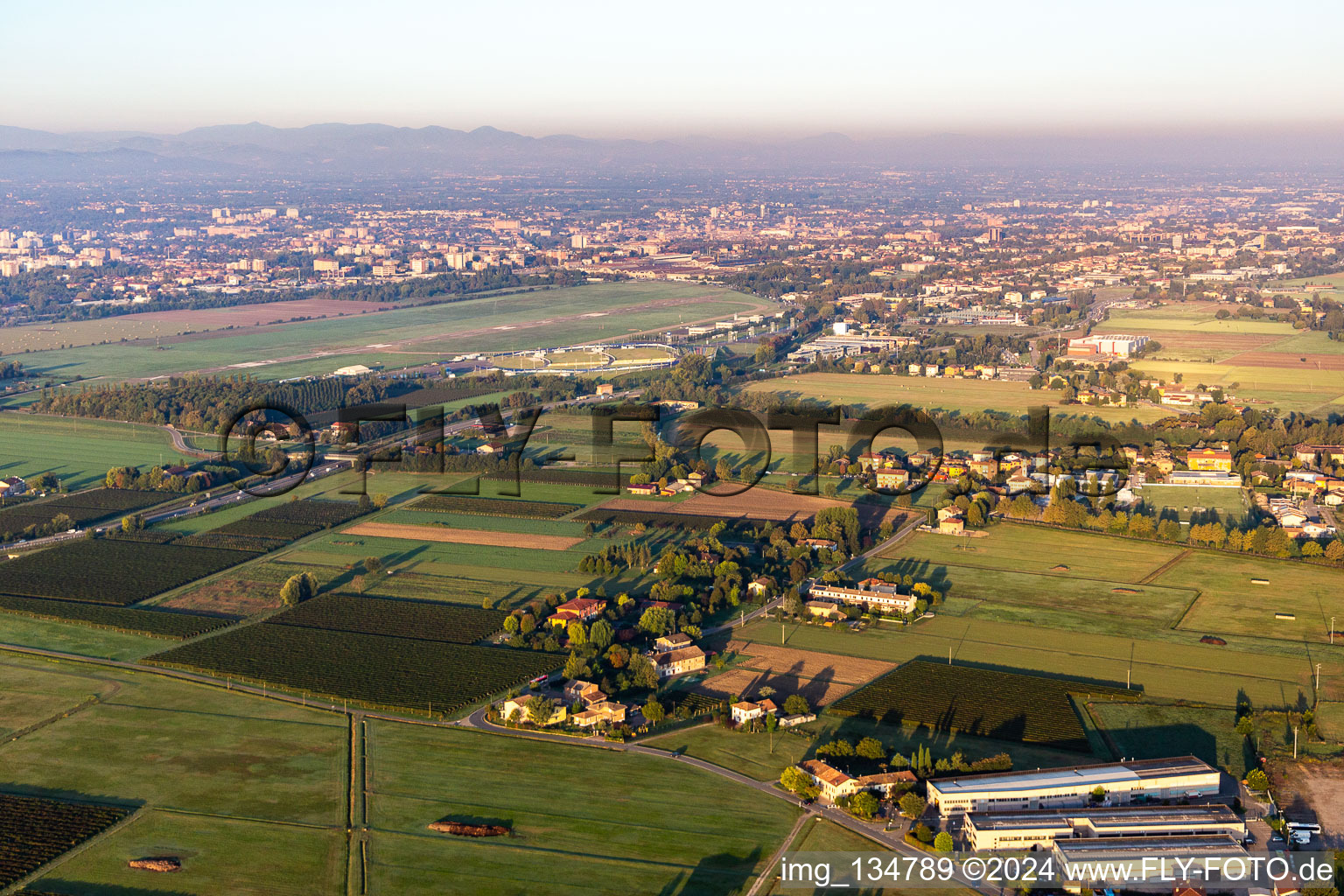 Aerial photograpy of Reggio Emilia Aeroporto di Reggio Emilia - LIDE in Reggio nell’Emilia in the state Reggio Emilia, Italy