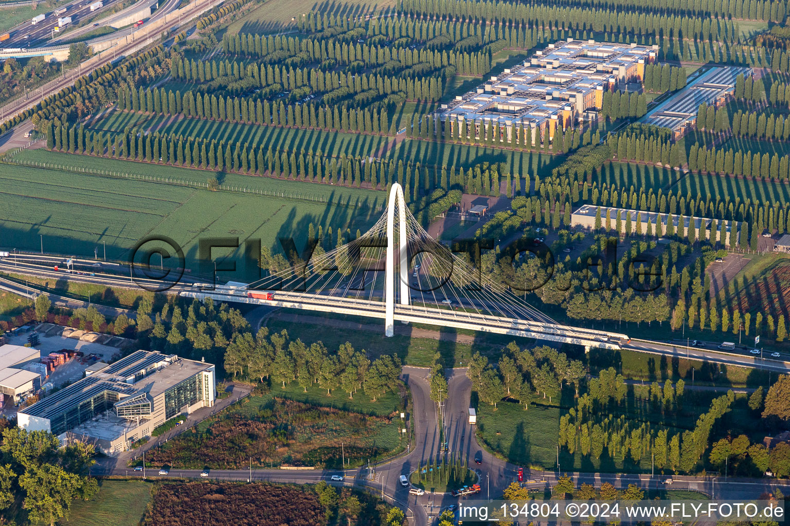 Vela di Calatrava NORD bridge over the high-speed railway line and Autostrada del Sole in Reggio nell’Emilia in the state Reggio Emilia, Italy