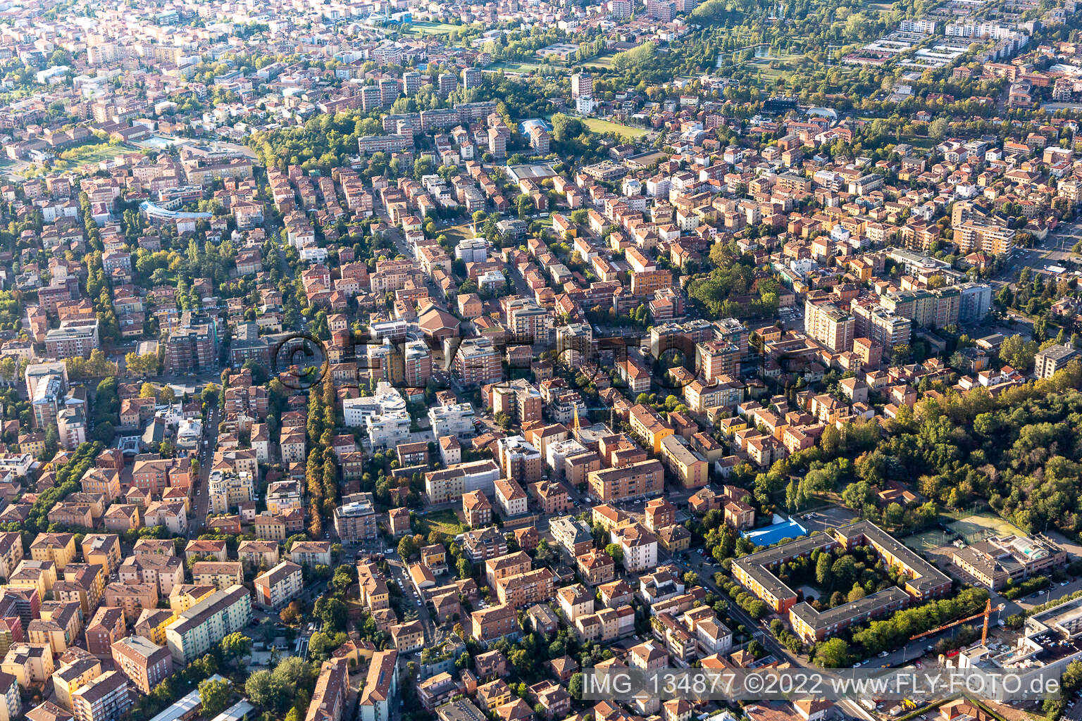 Aerial photograpy of Modena in the state Modena, Italy