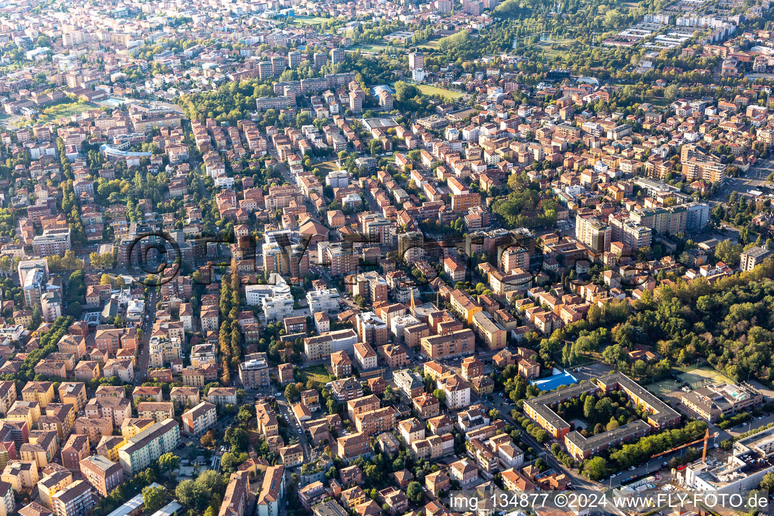 Aerial photograpy of Modena in the state Modena, Italy