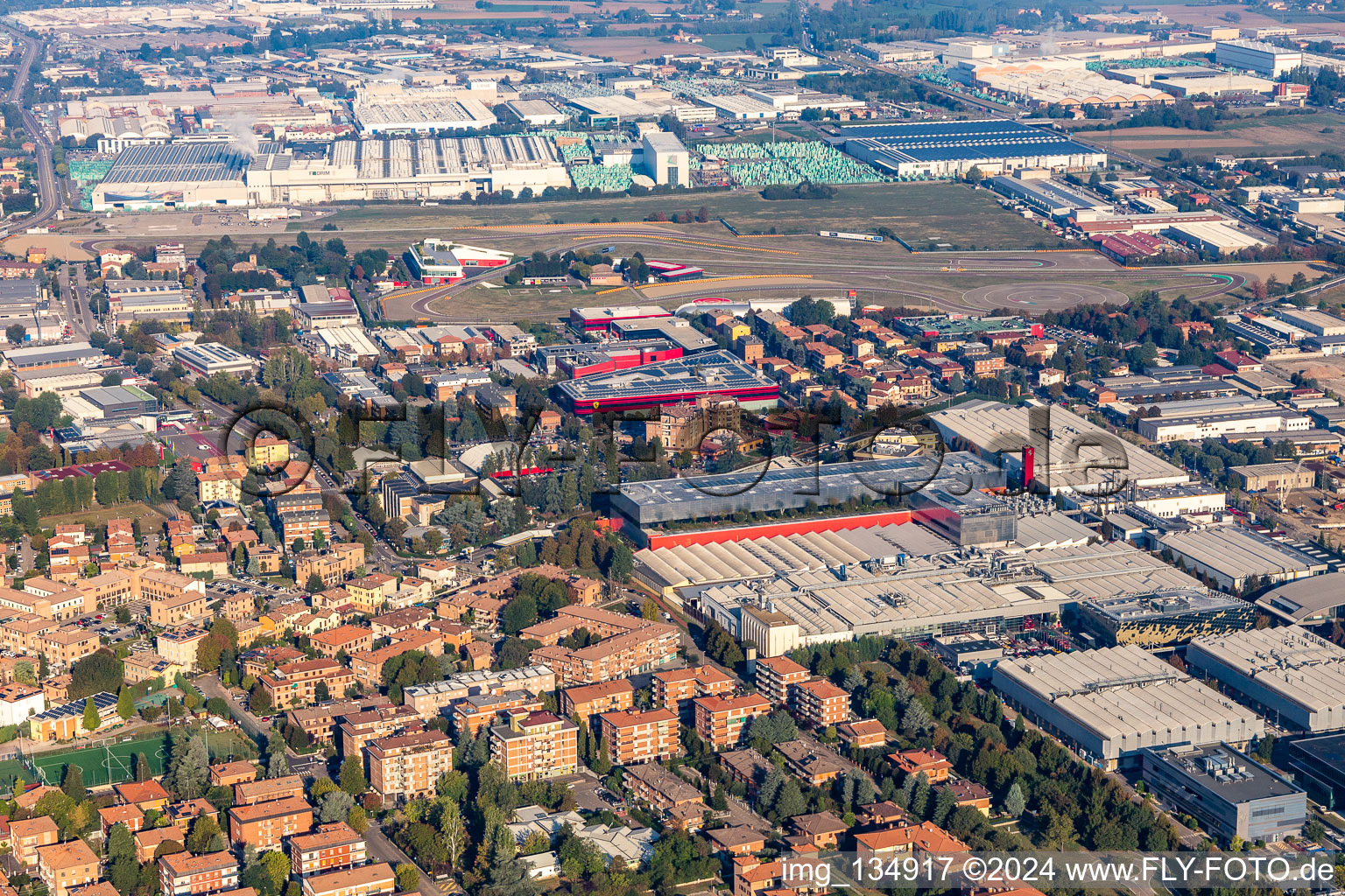 Aerial view of Ferrari SPA in Maranello in the state Modena, Italy