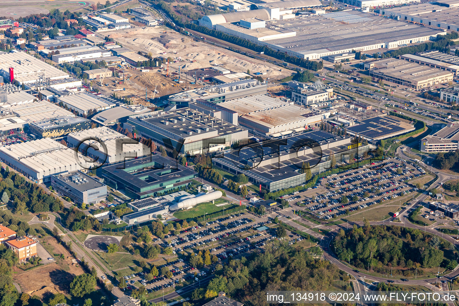 Aerial photograpy of Ferrari SPA in Maranello in the state Modena, Italy