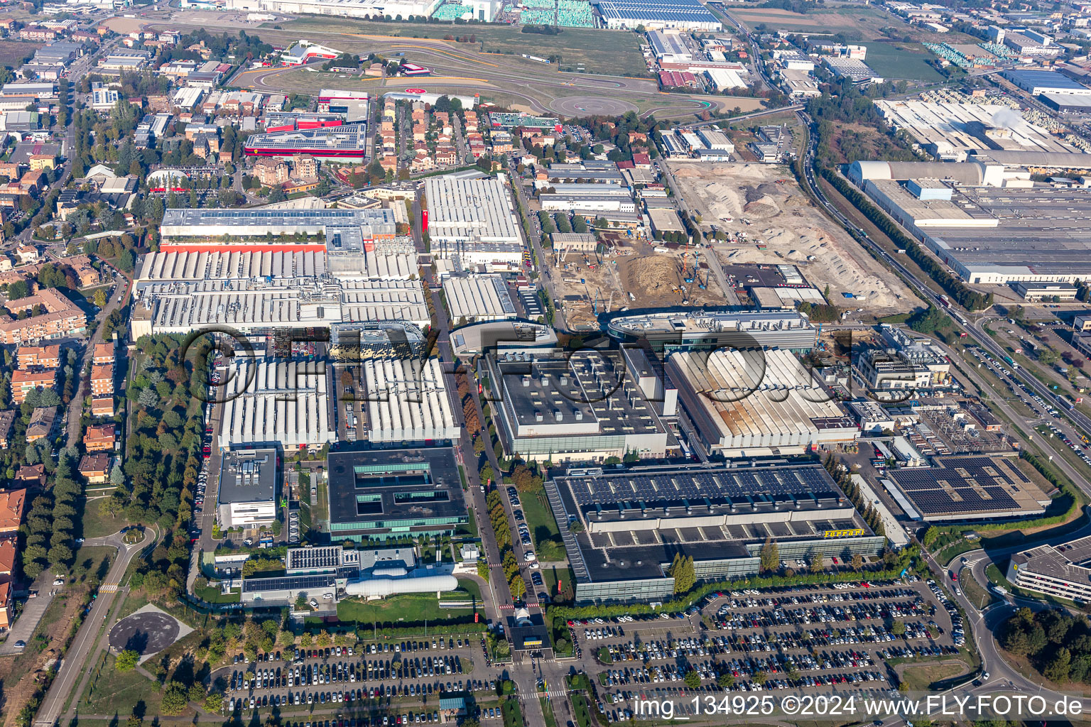 Ferrari SPA in Maranello in the state Modena, Italy viewn from the air