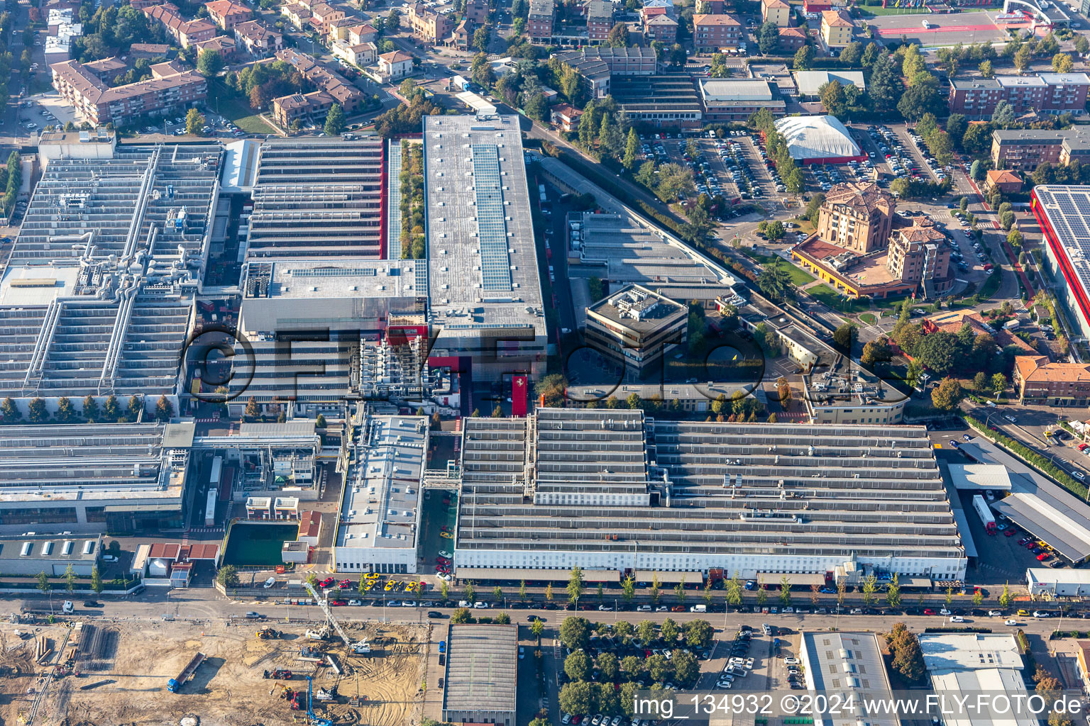 Aerial view of Ferrari SPA in Maranello in the state Modena, Italy