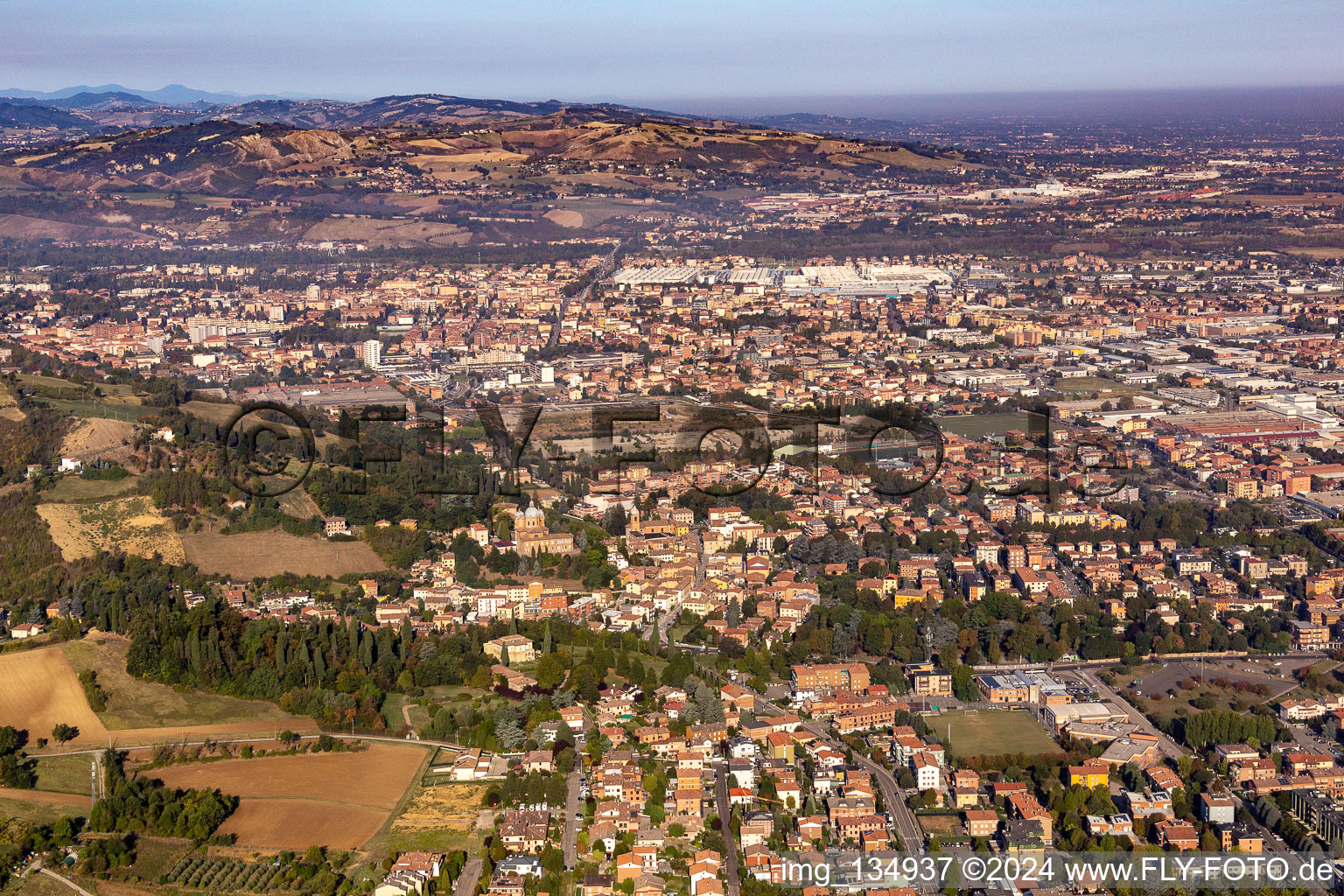 Aerial photograpy of Sassuolo in the state Modena, Italy