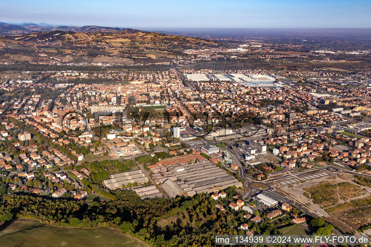 Oblique view of Sassuolo in the state Modena, Italy