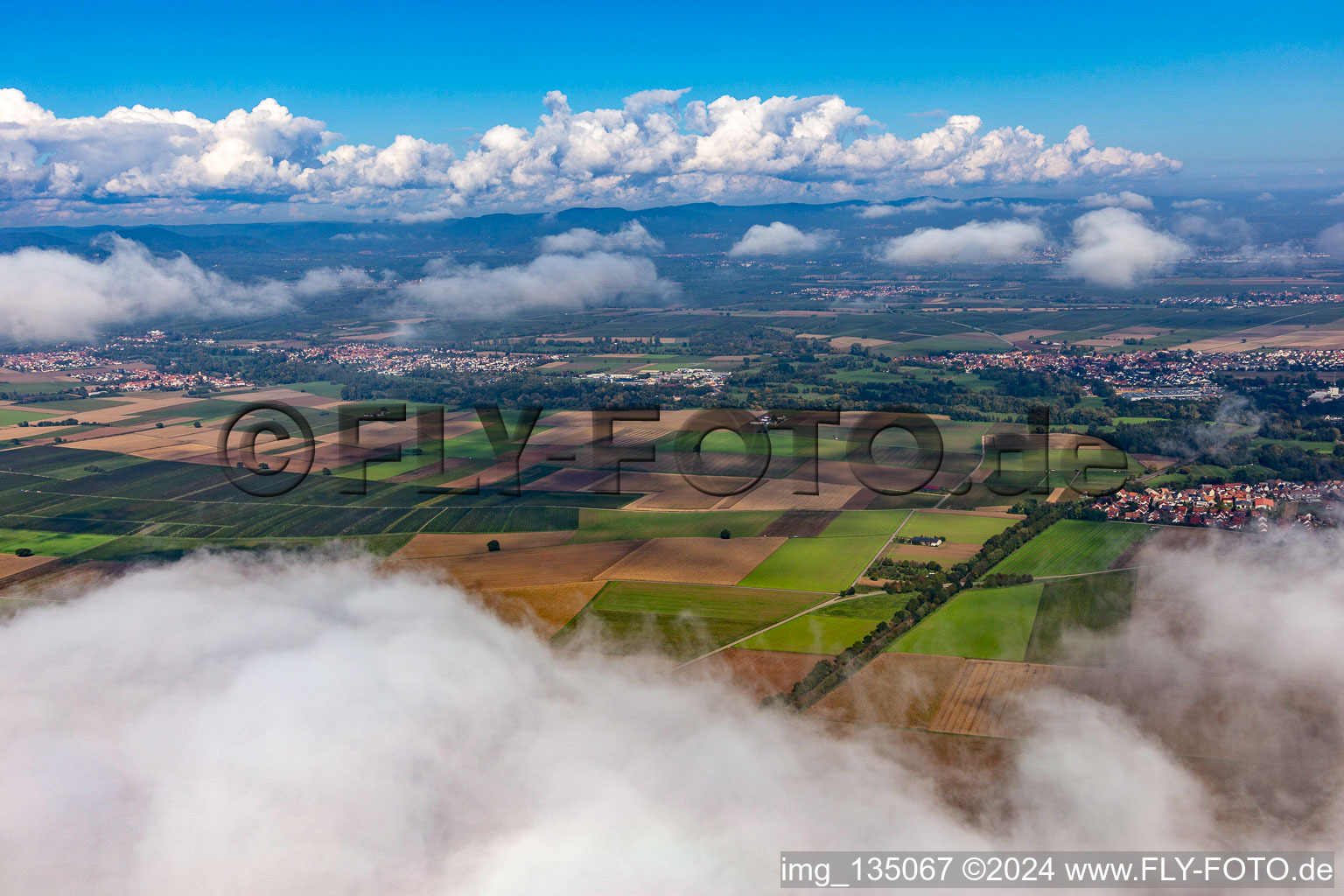 Aerial view of Rohrbach in the state Rhineland-Palatinate, Germany