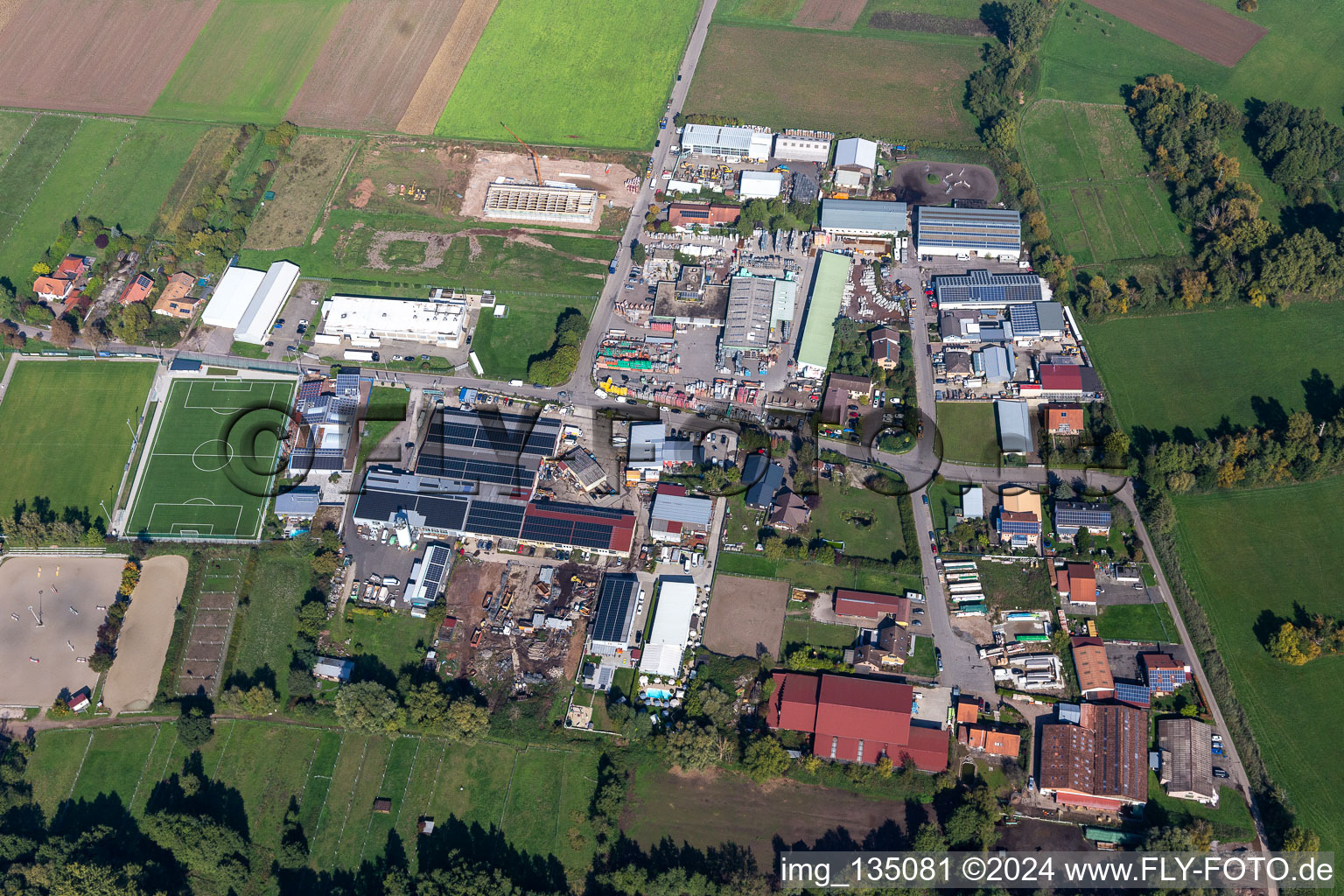 Industrial street in the district Billigheim in Billigheim-Ingenheim in the state Rhineland-Palatinate, Germany