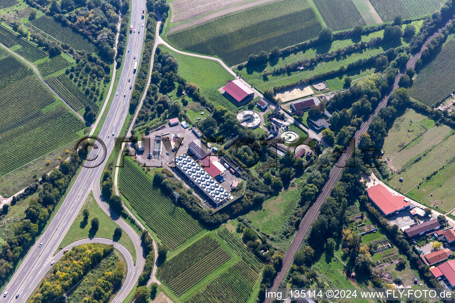 Aerial photograpy of Geothermal power plant Insheim with lithium production in Insheim in the state Rhineland-Palatinate, Germany