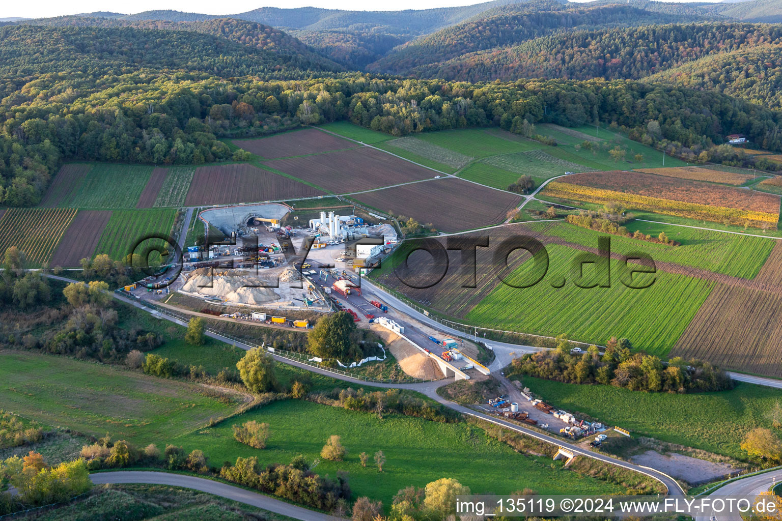 Construction site tunnel portal Bad Bergzabern in Dörrenbach in the state Rhineland-Palatinate, Germany