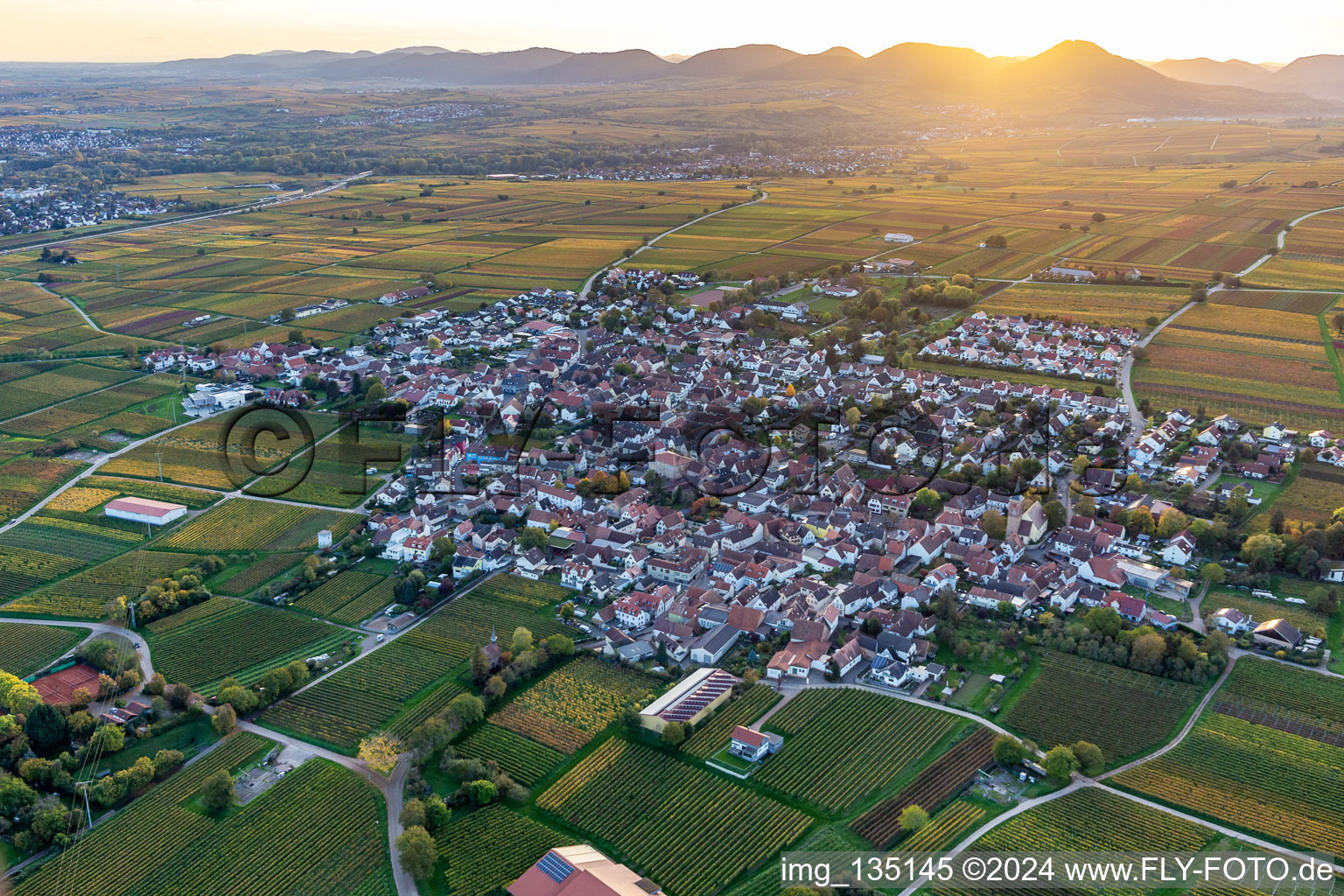 District Nußdorf in Landau in der Pfalz in the state Rhineland-Palatinate, Germany viewn from the air