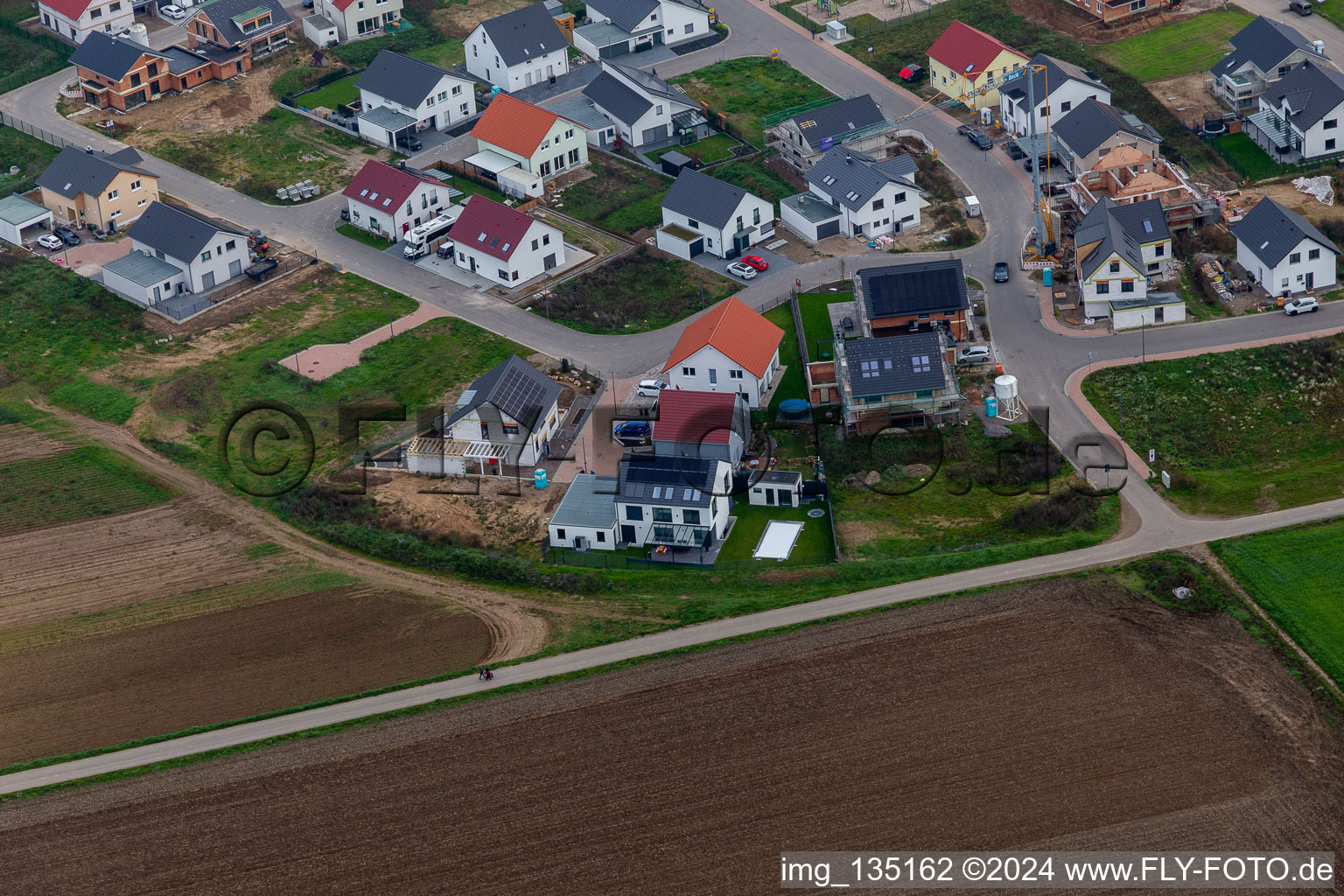 New development area K2 in Kandel in the state Rhineland-Palatinate, Germany from above