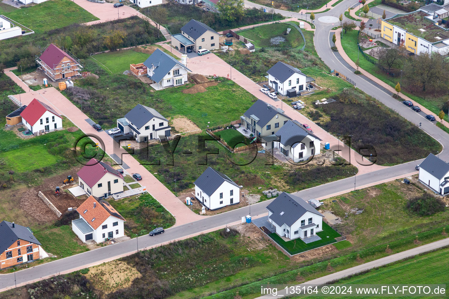 New development area K2 in Kandel in the state Rhineland-Palatinate, Germany seen from above