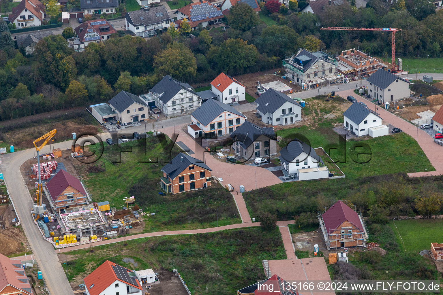 Bird's eye view of New development area K2 in Kandel in the state Rhineland-Palatinate, Germany